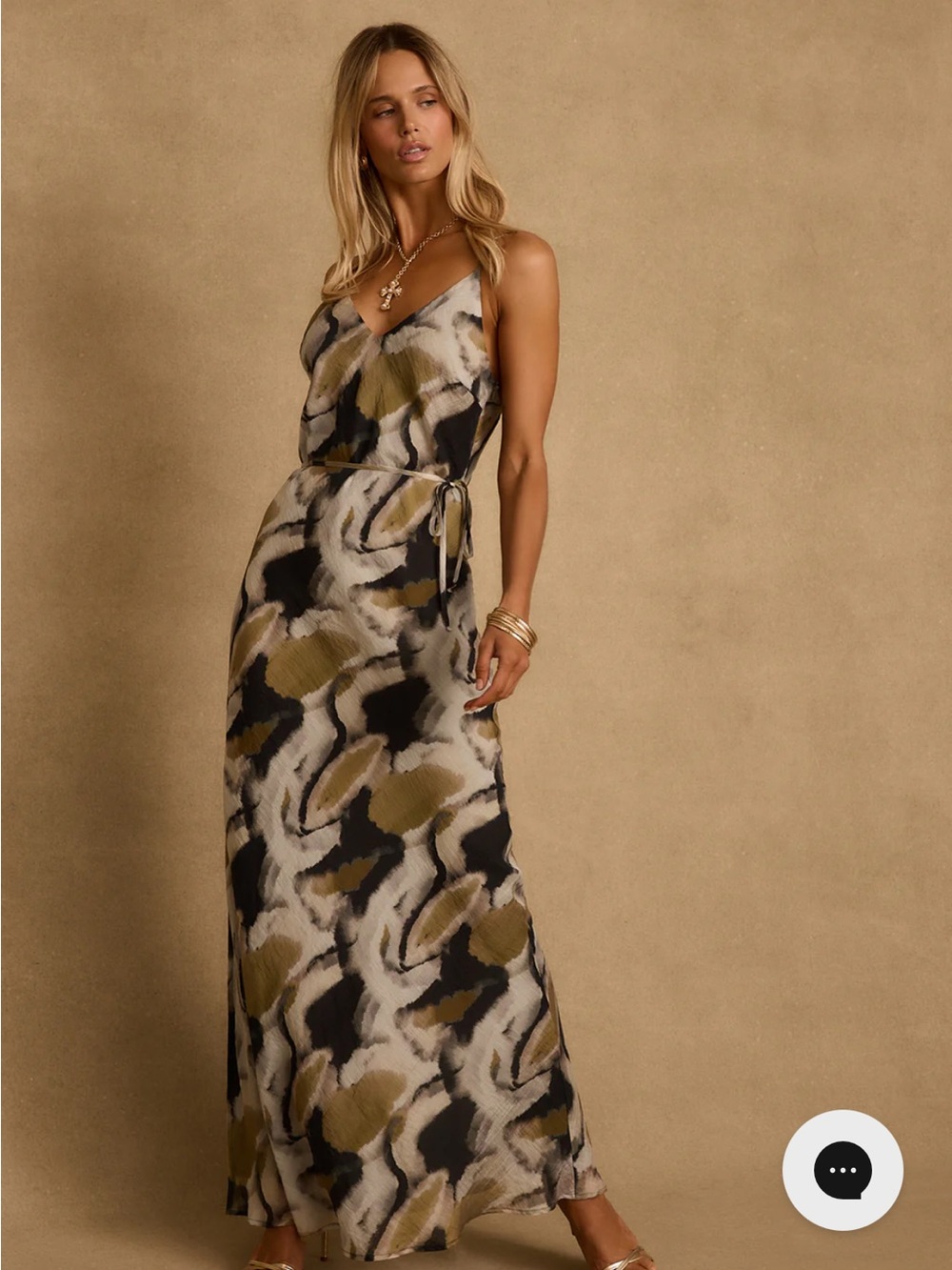 Solmar Olive  Maxi Dress large 12th Tribe